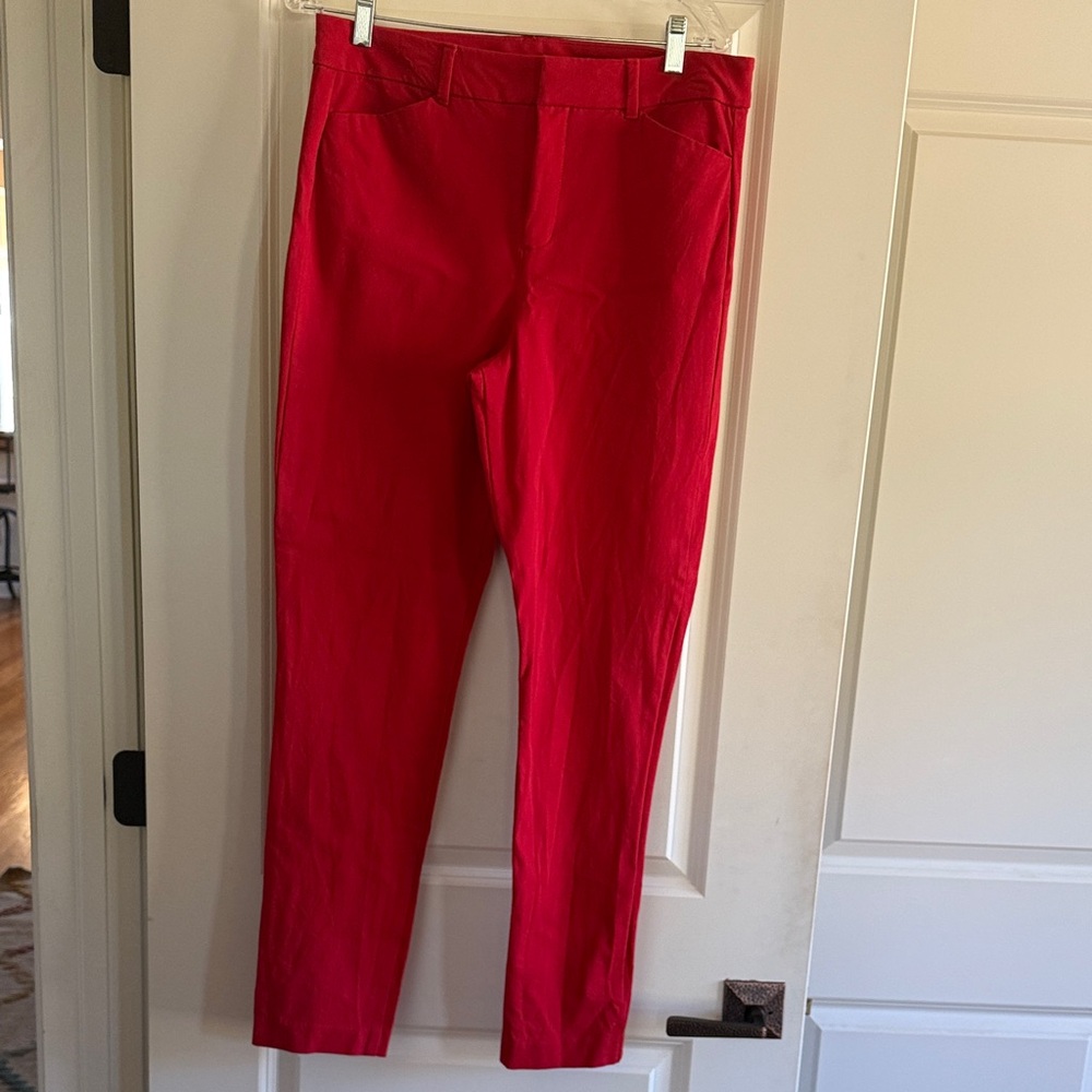 Old Navy Red Pixie High-Rise Pants, Sz 12 Tall.